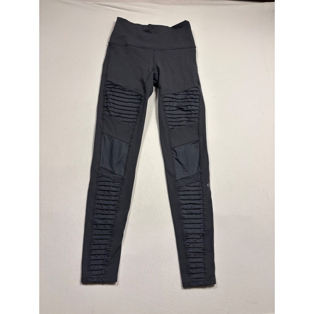 Alo Yoga Moto Leggings Women's High Rise Black Full Length Athletic Small S